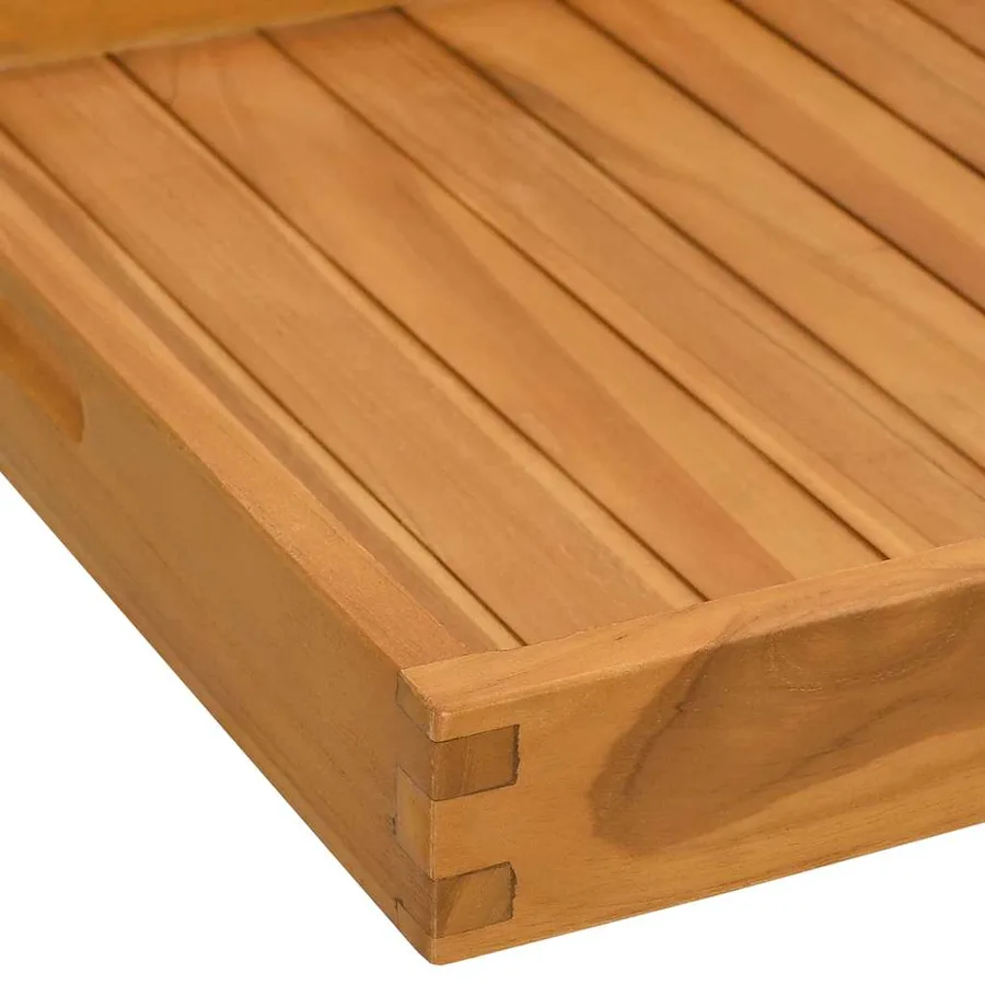 Plateau de service 50x50 cm Bois de teck massif - 6