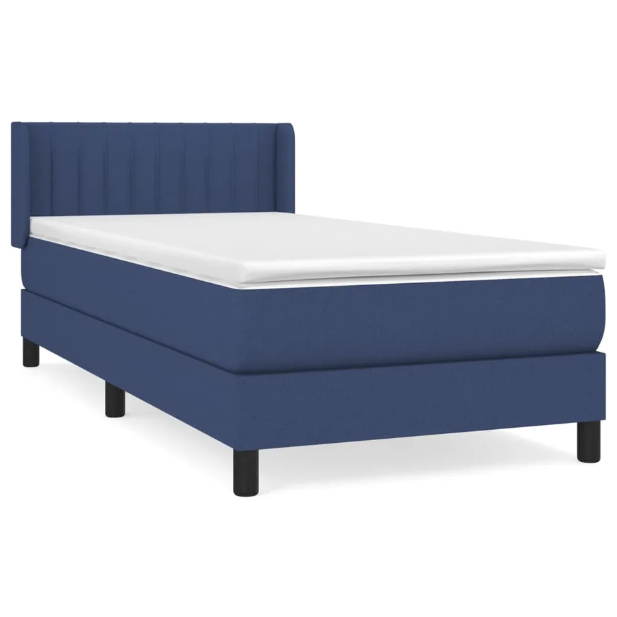 Sommier à lattes de lit avec matelas Bleu 100x200 cm Tissu - 2