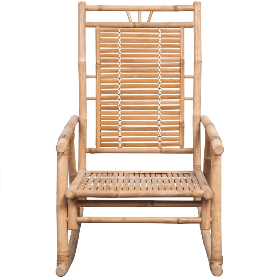 Chaise à bascule avec coussin bambou - 3
