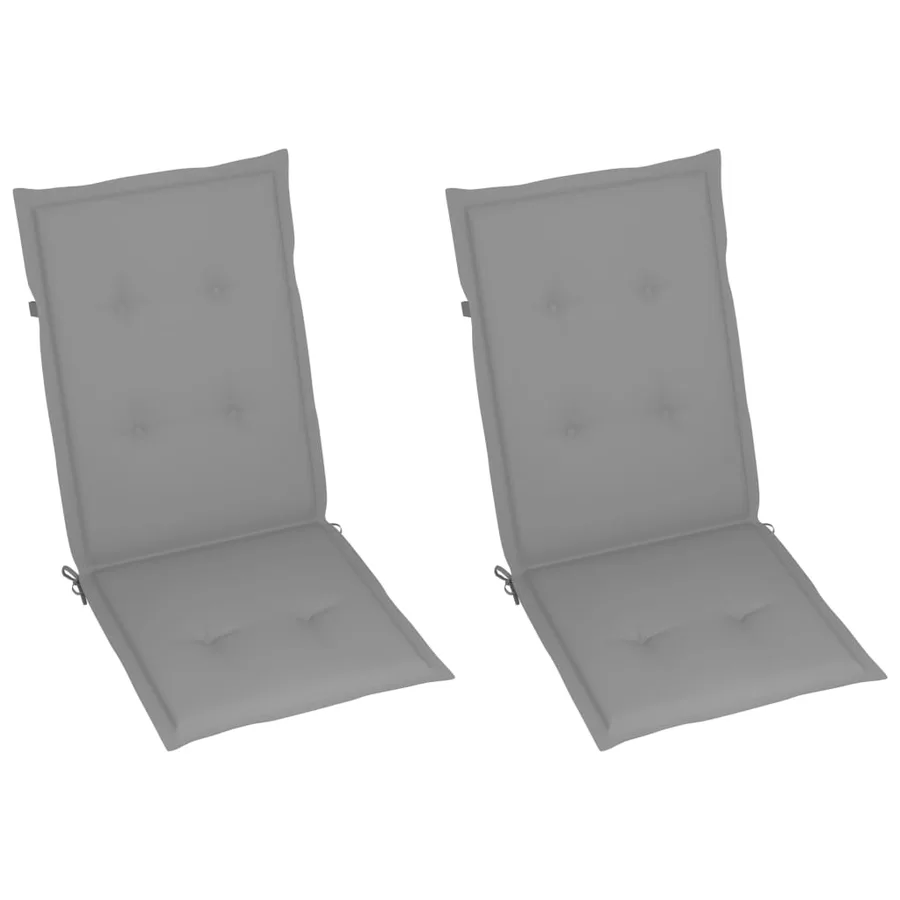 Chaises inclinables de jardin lot de 2 et coussins Bois acacia - 6