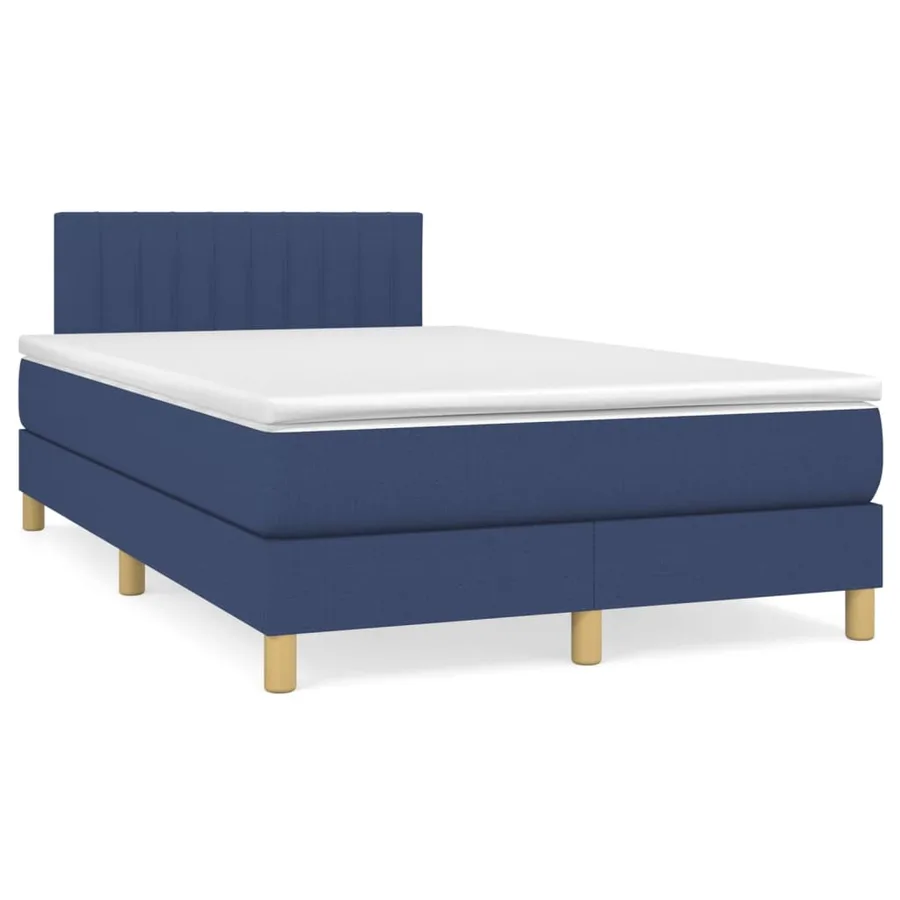 Sommier à lattes de lit avec matelas Bleu 120x200 cm Tissu - 2