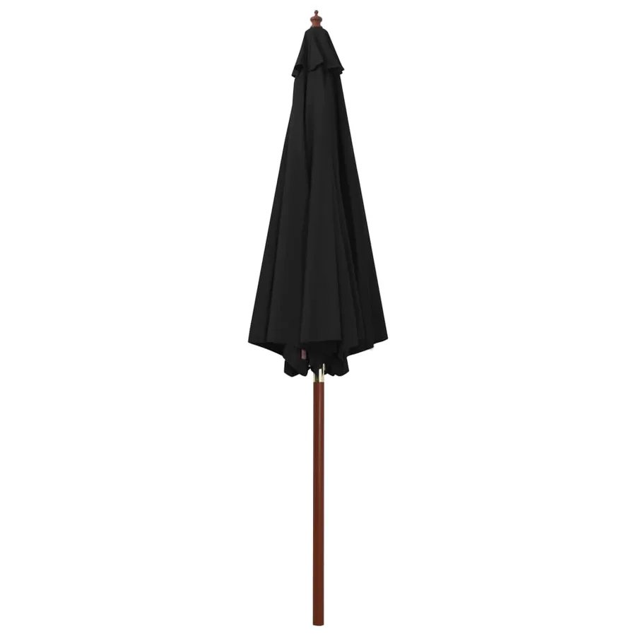 Parasol avec mât en bois 300x258 cm Noir - 2
