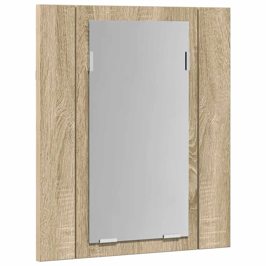 Armoire à miroir LED de bain Chêne sonoma 40x12x45 cm Acrylique - 8