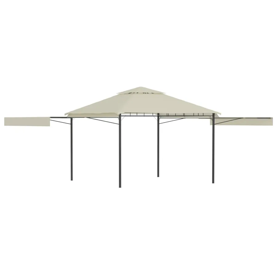 Belvédère avec double toits étendus 3x3x2,75 m Crème 180 g/m²