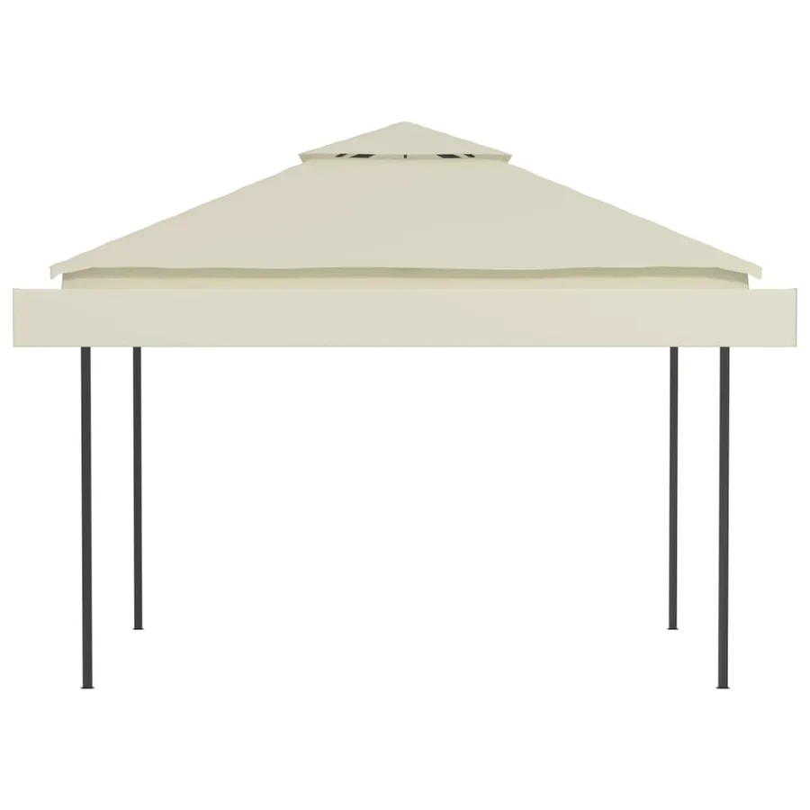 Belvédère avec double toits étendus 3x3x2,75 m Crème 180 g/m² - 5