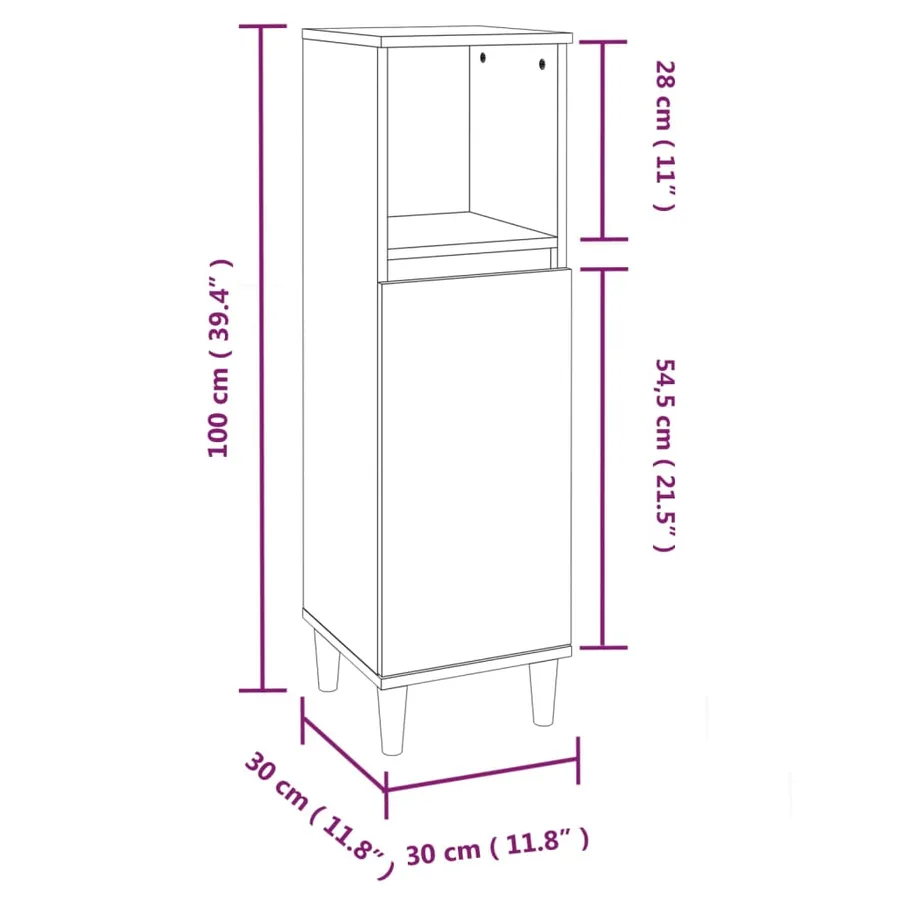 Ensemble de meubles de salle de bain 3 pcs Sonoma gris - 11