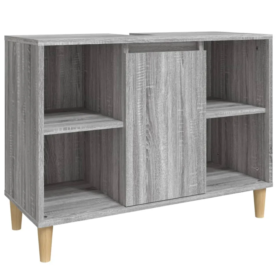 Ensemble de meubles de salle de bain 3 pcs Sonoma gris - 5