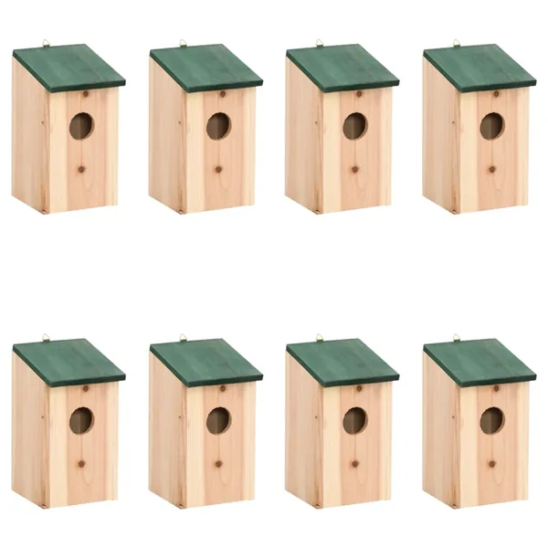 Nichoirs 8 pcs Bois 12x12x22 cm