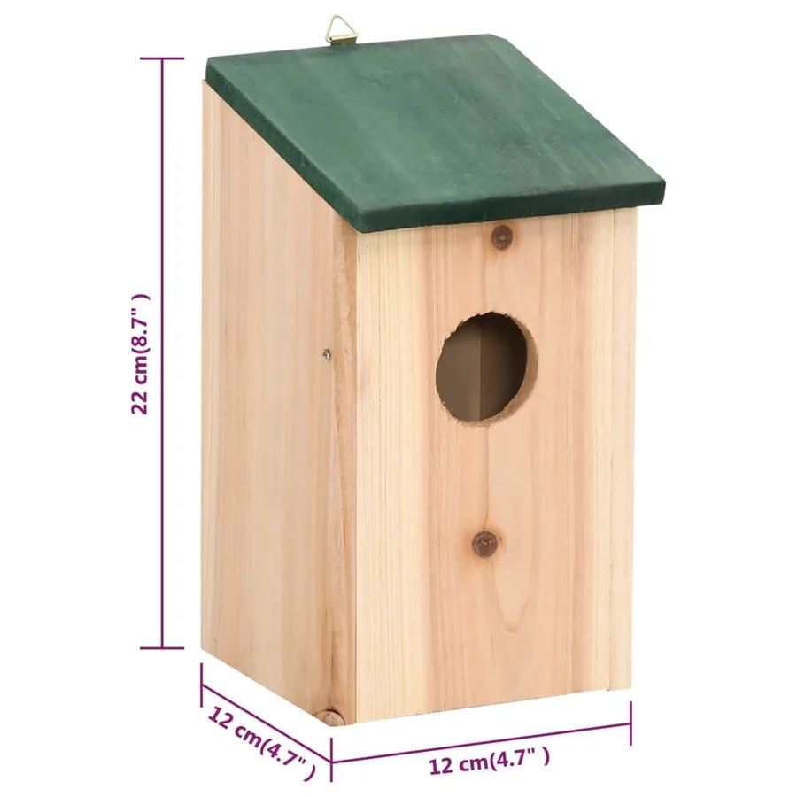 Nichoirs 8 pcs Bois 12x12x22 cm - 8