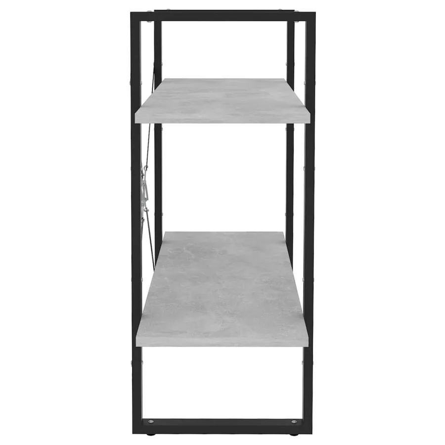 Bibliothèque à 2 niveaux Gris béton 80x30x70 cm bois ingénierie - 5