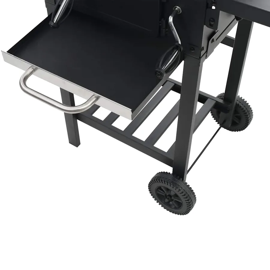Gril de barbecue au charbon de bois et étagère inférieure Noir - 11
