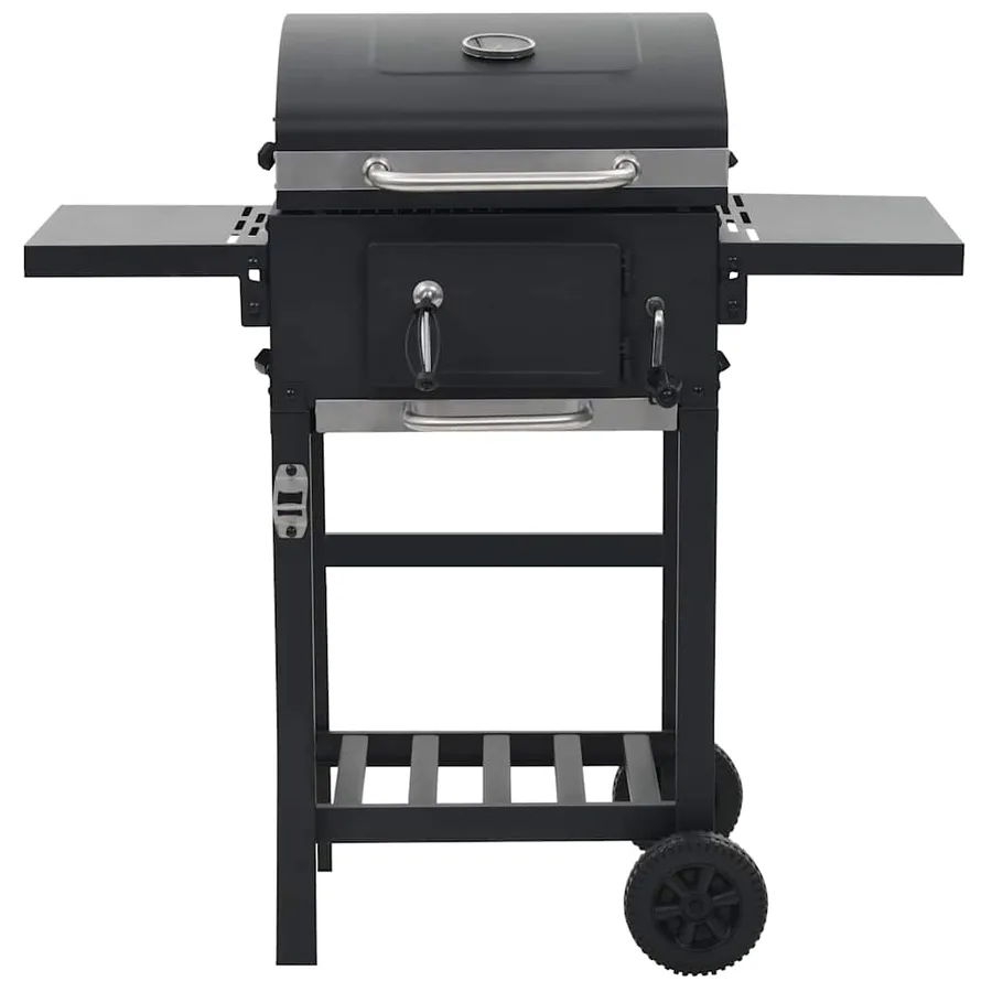 Gril de barbecue au charbon de bois et étagère inférieure Noir - 2