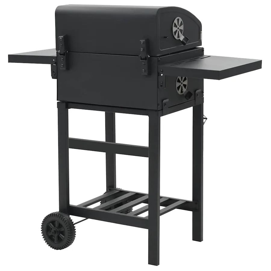 Gril de barbecue au charbon de bois et étagère inférieure Noir - 4