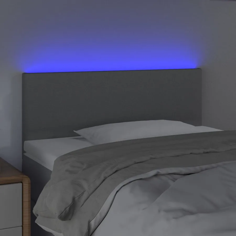 Tête de lit à LED Gris clair 80x5x78/88 cm Tissu - 3