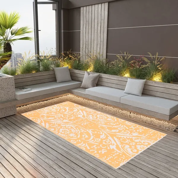Tapis d'extérieur ARAKIL Orange et blanc 120x180 cm PP