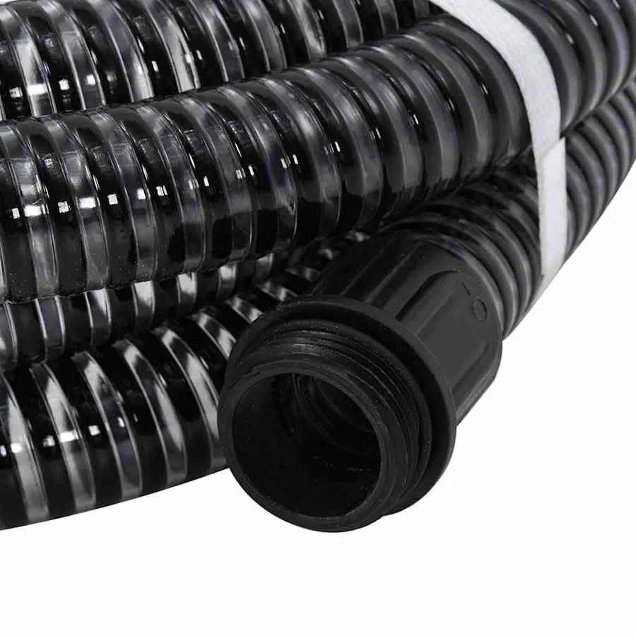 Tuyau d'aspiration avec raccords en laiton noir 1,1" 3 m PVC - 2