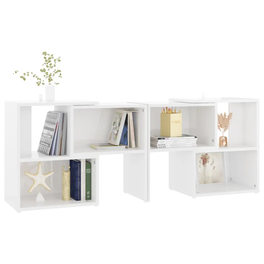 Meuble TV Blanc brillant 104x30x52 cm Bois d'ingénierie - 5