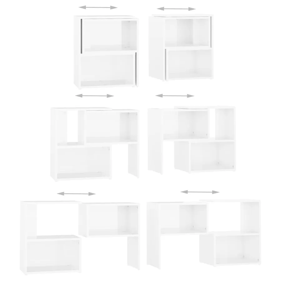 Meuble TV Blanc brillant 104x30x52 cm Bois d'ingénierie - 6