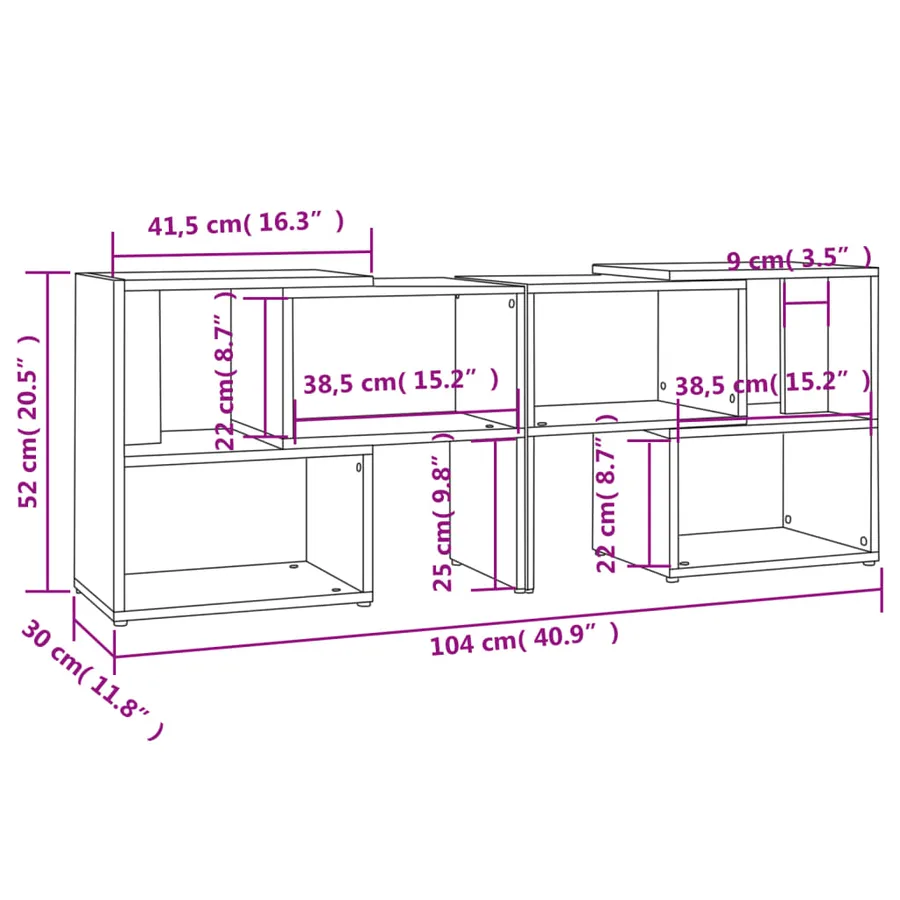 Meuble TV Blanc brillant 104x30x52 cm Bois d'ingénierie - 7