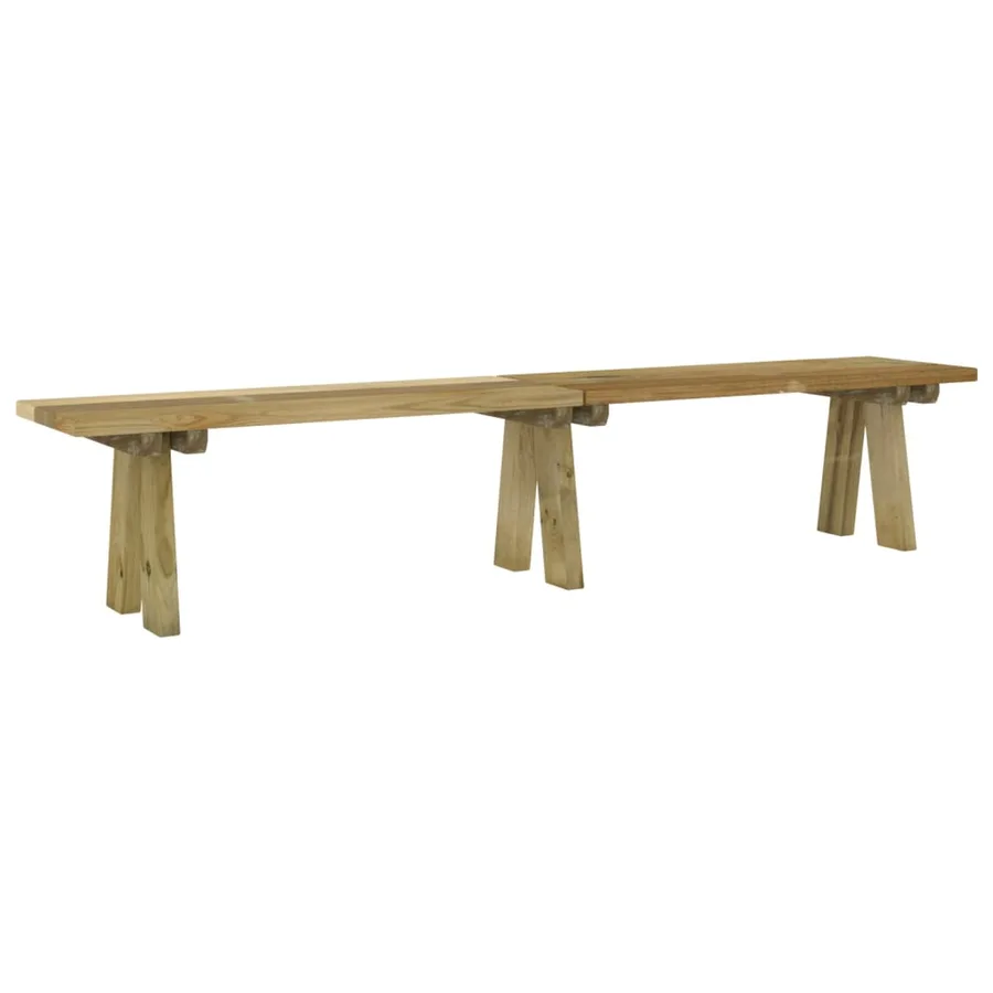 Banc de jardin 220 cm bois de pin massif imprégné - 2