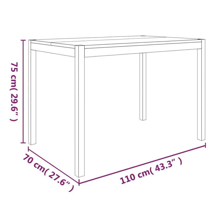 Table à manger 110x70x75 cm bois d'acacia solide - 8
