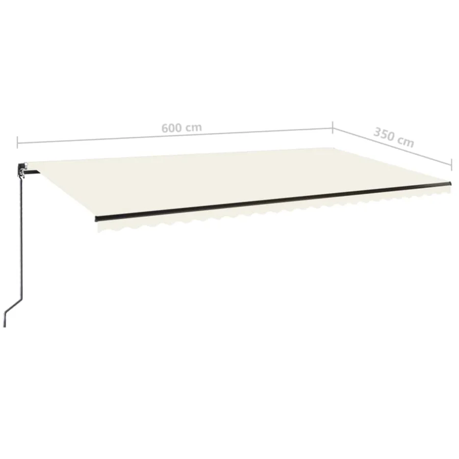 Auvent manuel rétractable 600x350 cm Crème - 7