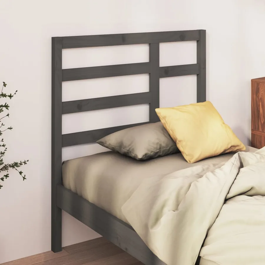 Tête de lit Gris 96x4x104 cm Bois massif de pin