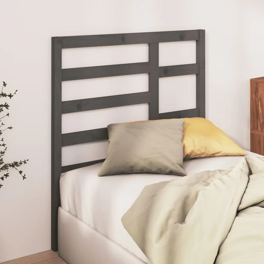Tête de lit Gris 96x4x104 cm Bois massif de pin - 3