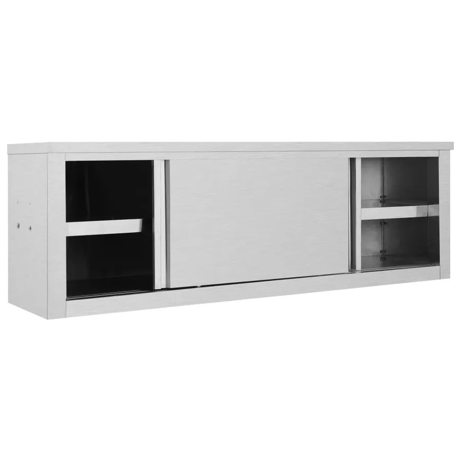 Armoire de cuisine avec portes coulissantes 150x40x50 cm Inox - 4