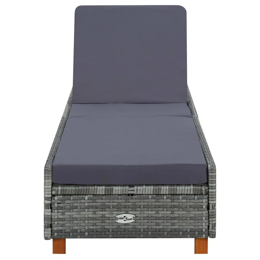 Transat avec coussin Résine tressée Gris - 2