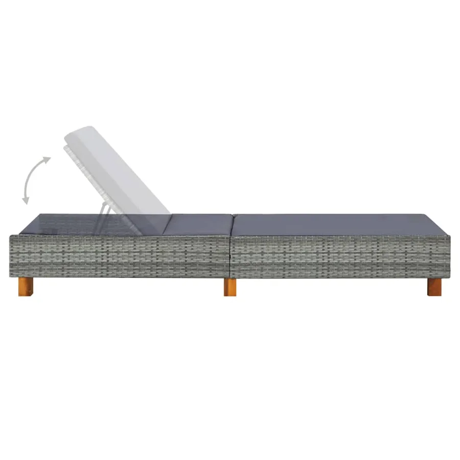 Transat avec coussin Résine tressée Gris - 5