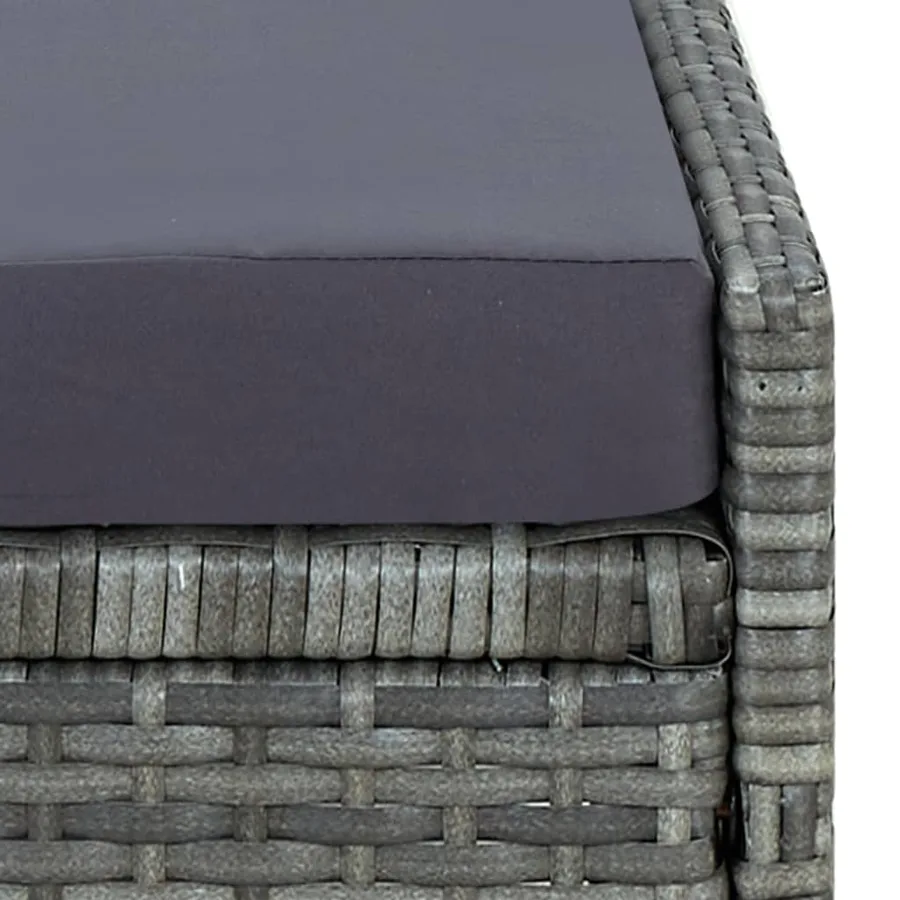 Transat avec coussin Résine tressée Gris - 6