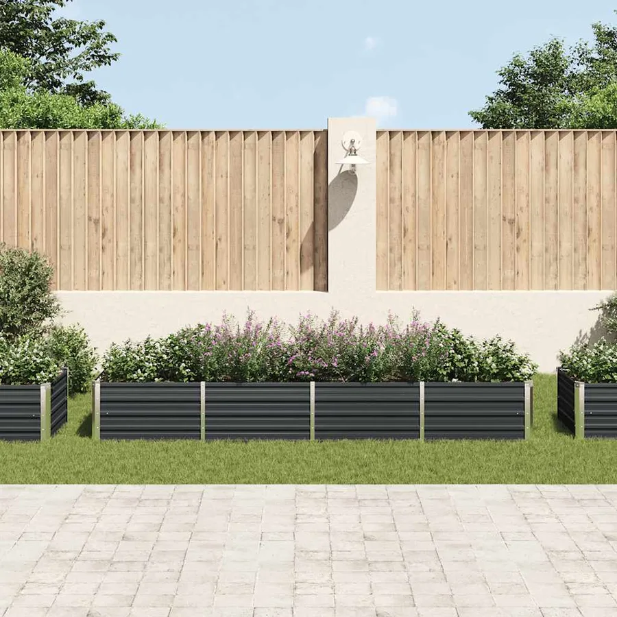 Lit surélevé de jardin Anthracite 320x80x45 cm Acier galvanisé - 3