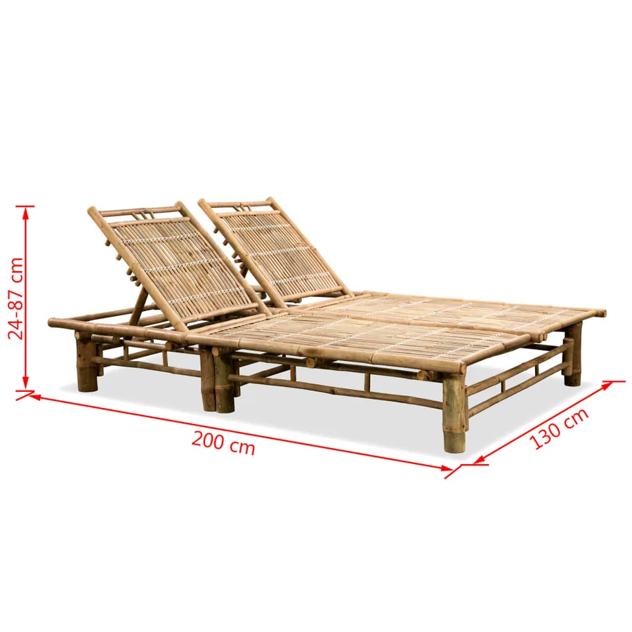 Chaise longue pour 2 personnes Bambou - 7