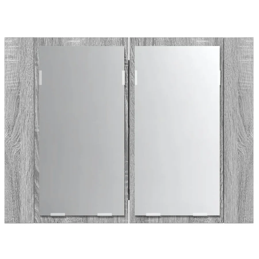 Armoire à miroir LED Sonoma gris 60x12x45 cm Bois d'ingénierie - 7