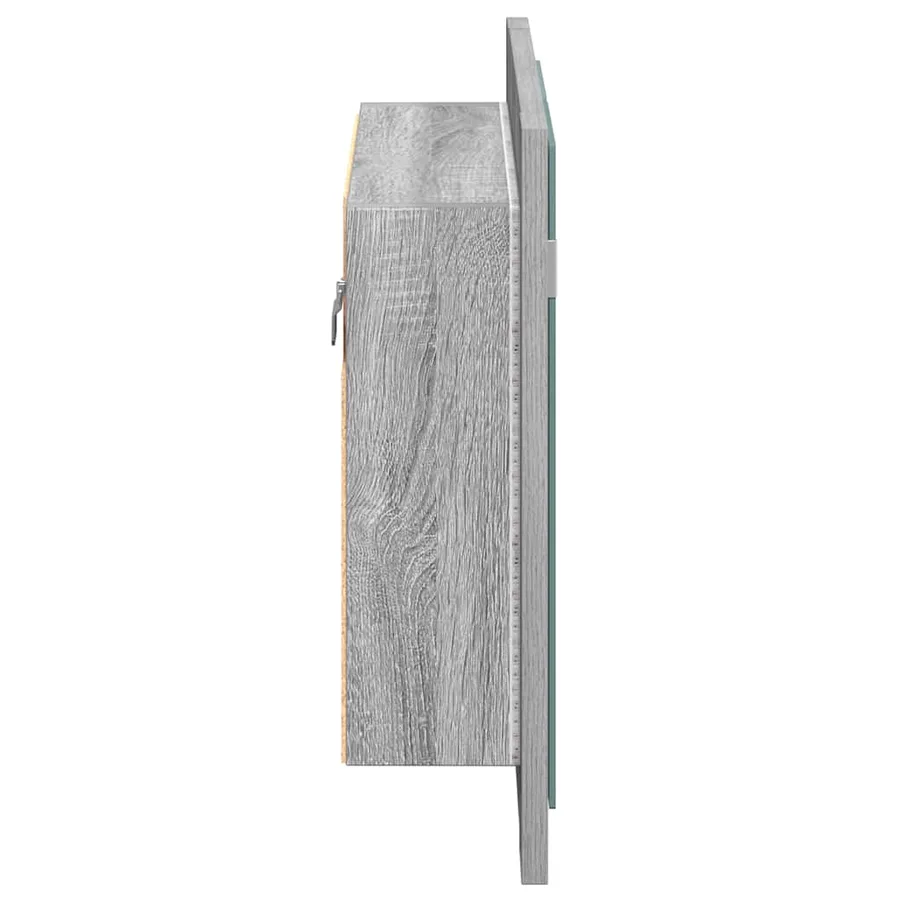 Armoire à miroir LED Sonoma gris 60x12x45 cm Bois d'ingénierie - 8