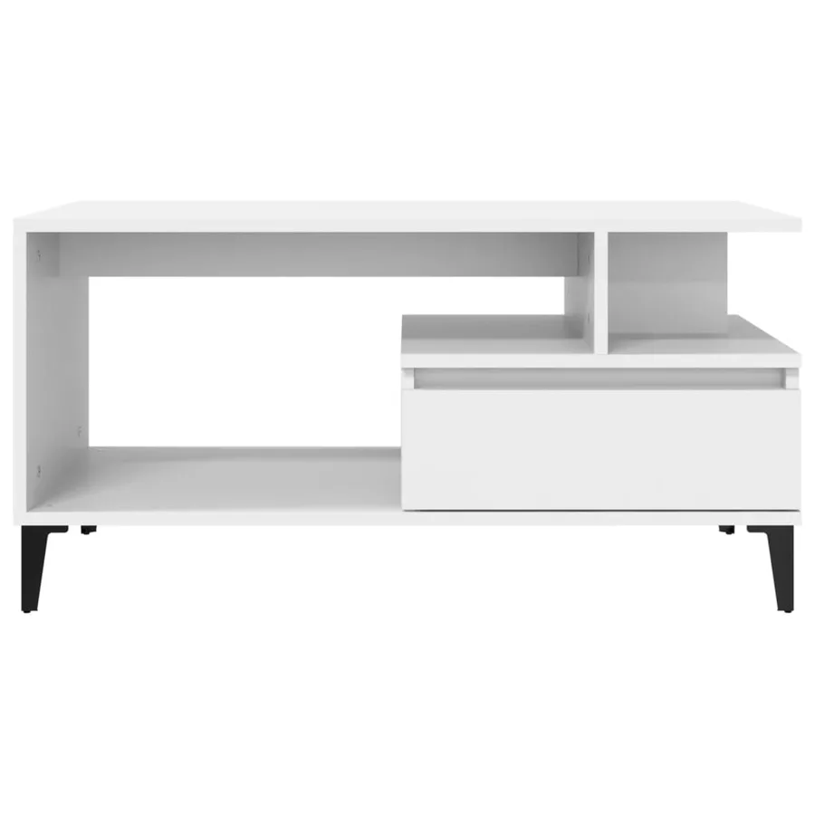 Table basse Blanc 90x49x45 cm Bois d'ingénierie - 5