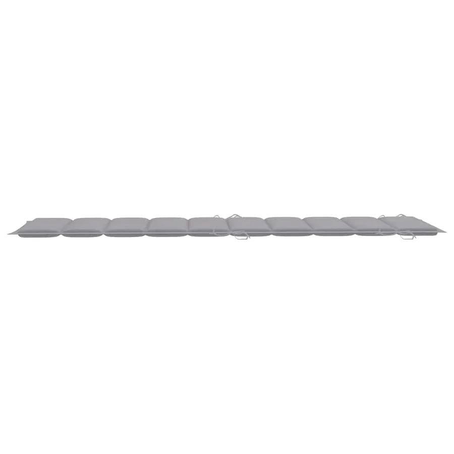 Chaise longue avec coussin Gris Bois d'acacia solide - 11