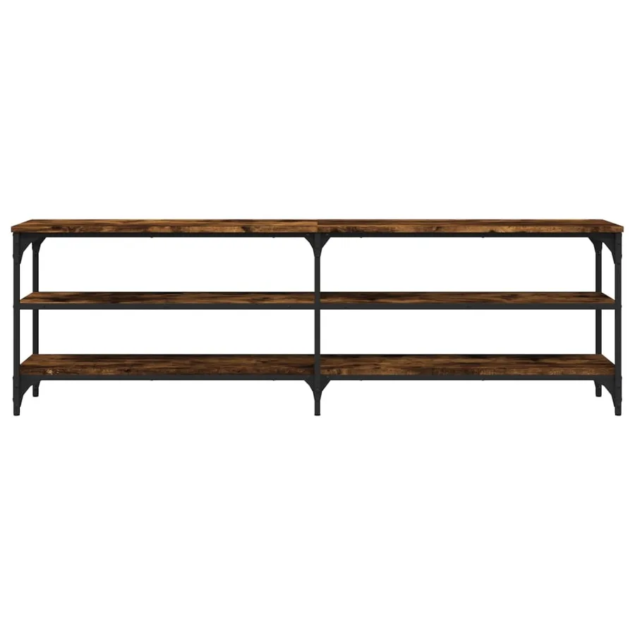 Meuble TV chêne fumé 160x30x50 cm bois d'ingénierie - 5