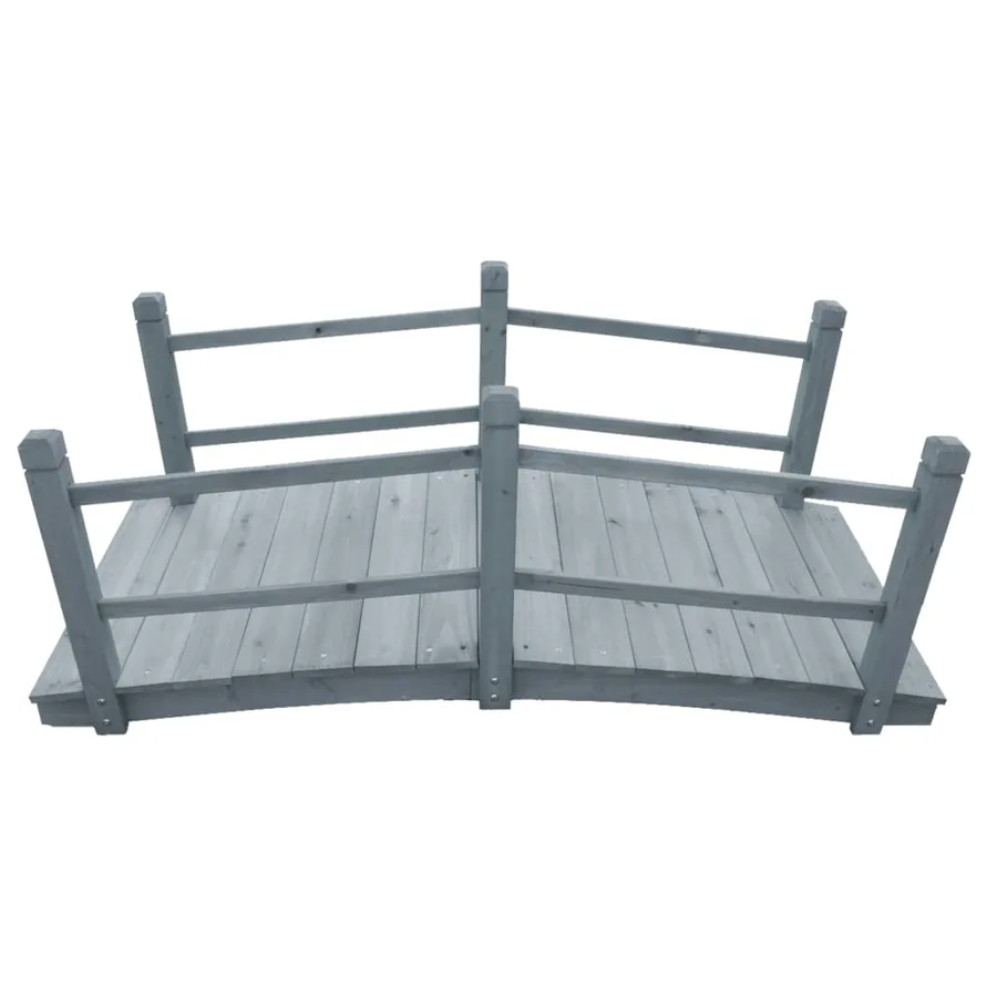Pont de jardin Gris 140x60x56 cm Bois de sapin massif - 2