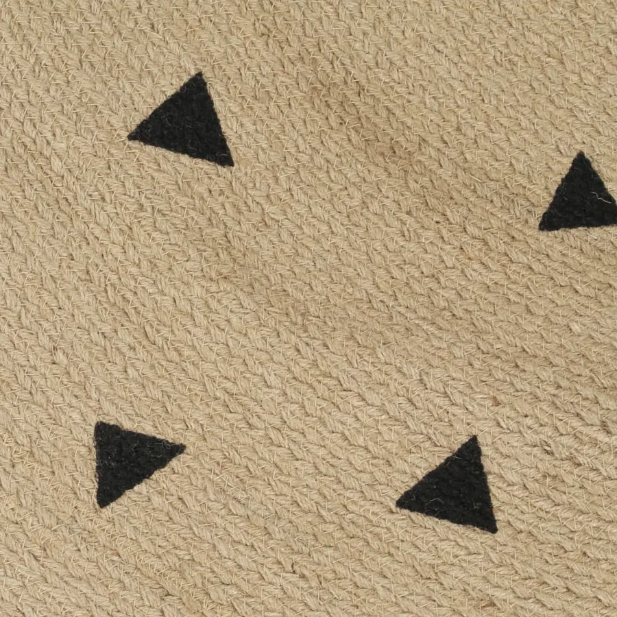 Tapis fait à la main Jute avec imprimé à triangles 150 cm - 4