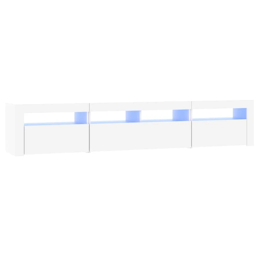 Meuble TV avec lumières LED Blanc 210x35x40 cm - 2