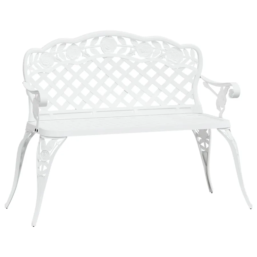 Banc de jardin 108 cm Aluminium coulé Blanc - 2
