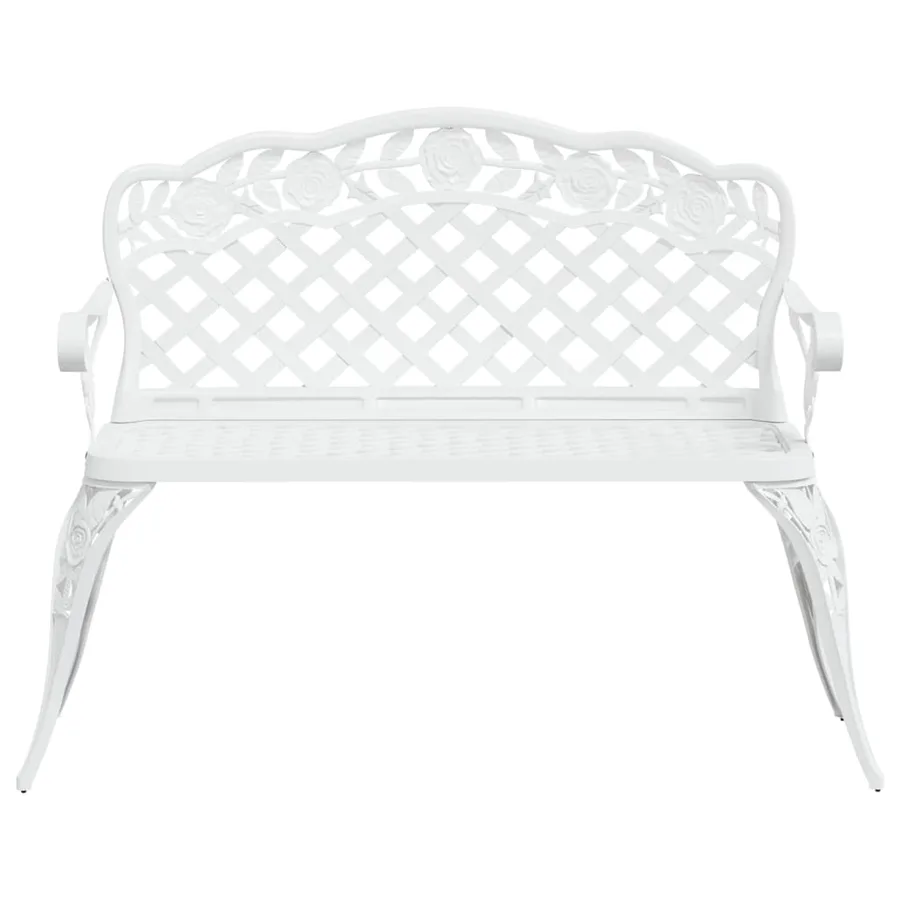 Banc de jardin 108 cm Aluminium coulé Blanc - 3