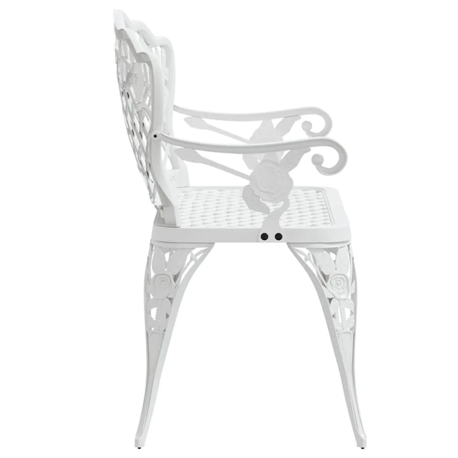 Banc de jardin 108 cm Aluminium coulé Blanc - 4