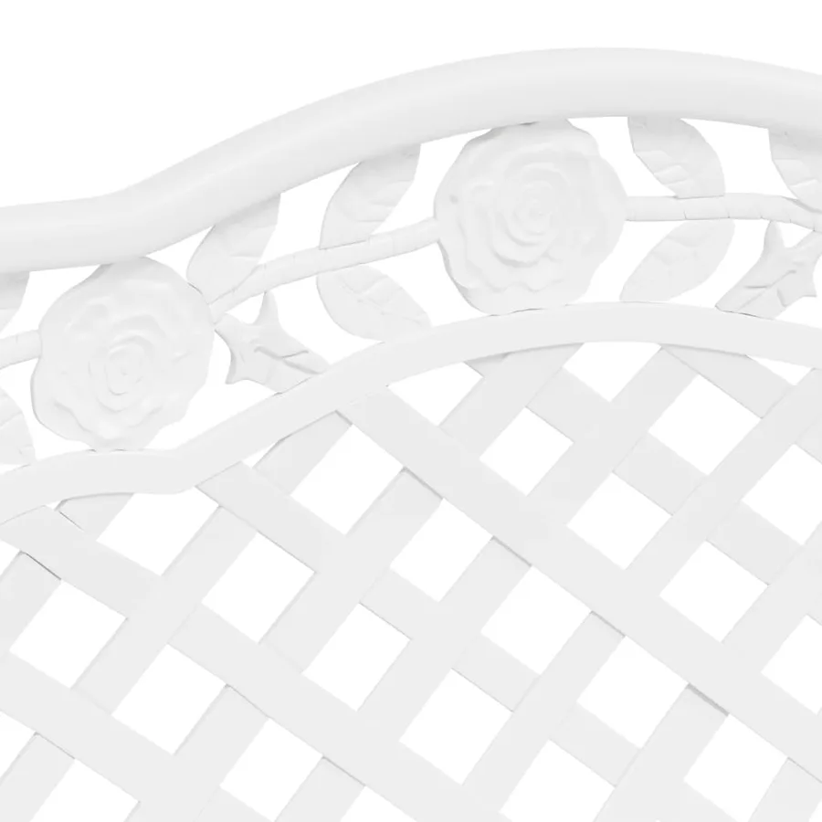 Banc de jardin 108 cm Aluminium coulé Blanc - 6