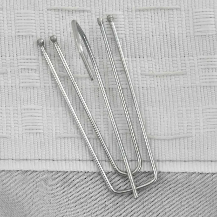 Rideaux occultants aspect lin avec crochets 2pcs Gris 140x245cm - 3