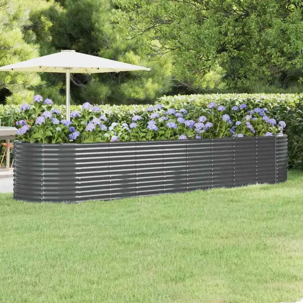 Lit surélevé de jardin Acier galvanisé Anthracite