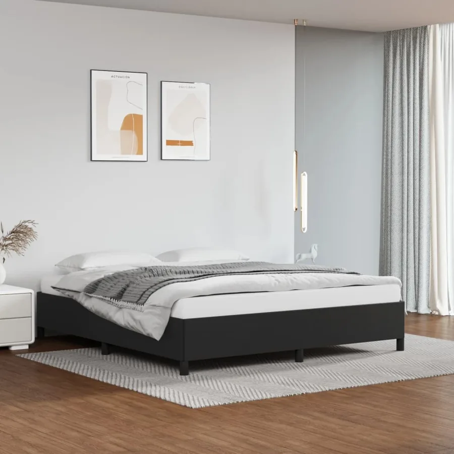 Cadre de lit sans matelas noir 160x200 cm similicuir