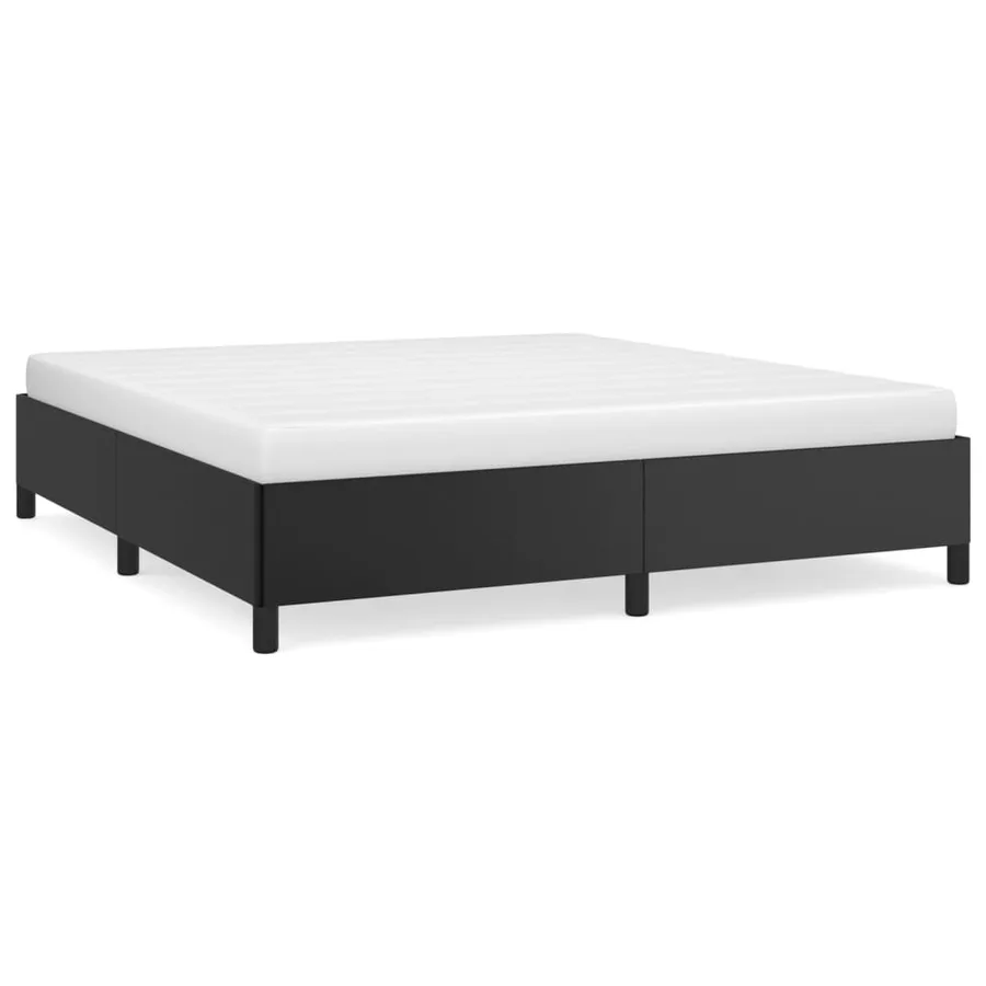 Cadre de lit sans matelas noir 160x200 cm similicuir - 2